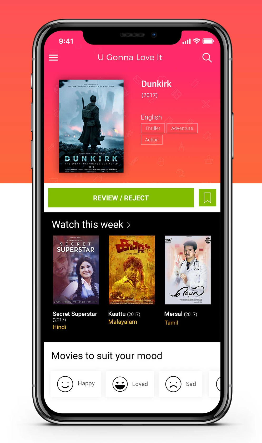 UGLI app home screen